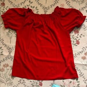 Evaless Women's Red Off-Shoulder Blouse NWOT